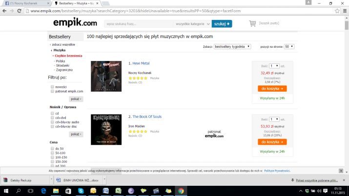 Nocny Kochanek empik sprzedaż