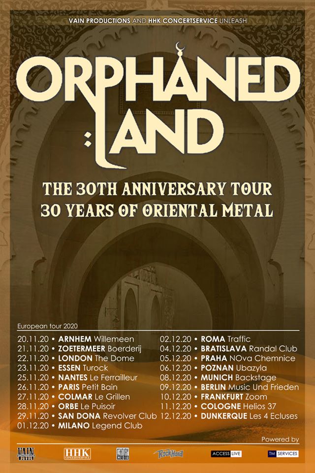 orphaned land 2020 european tour