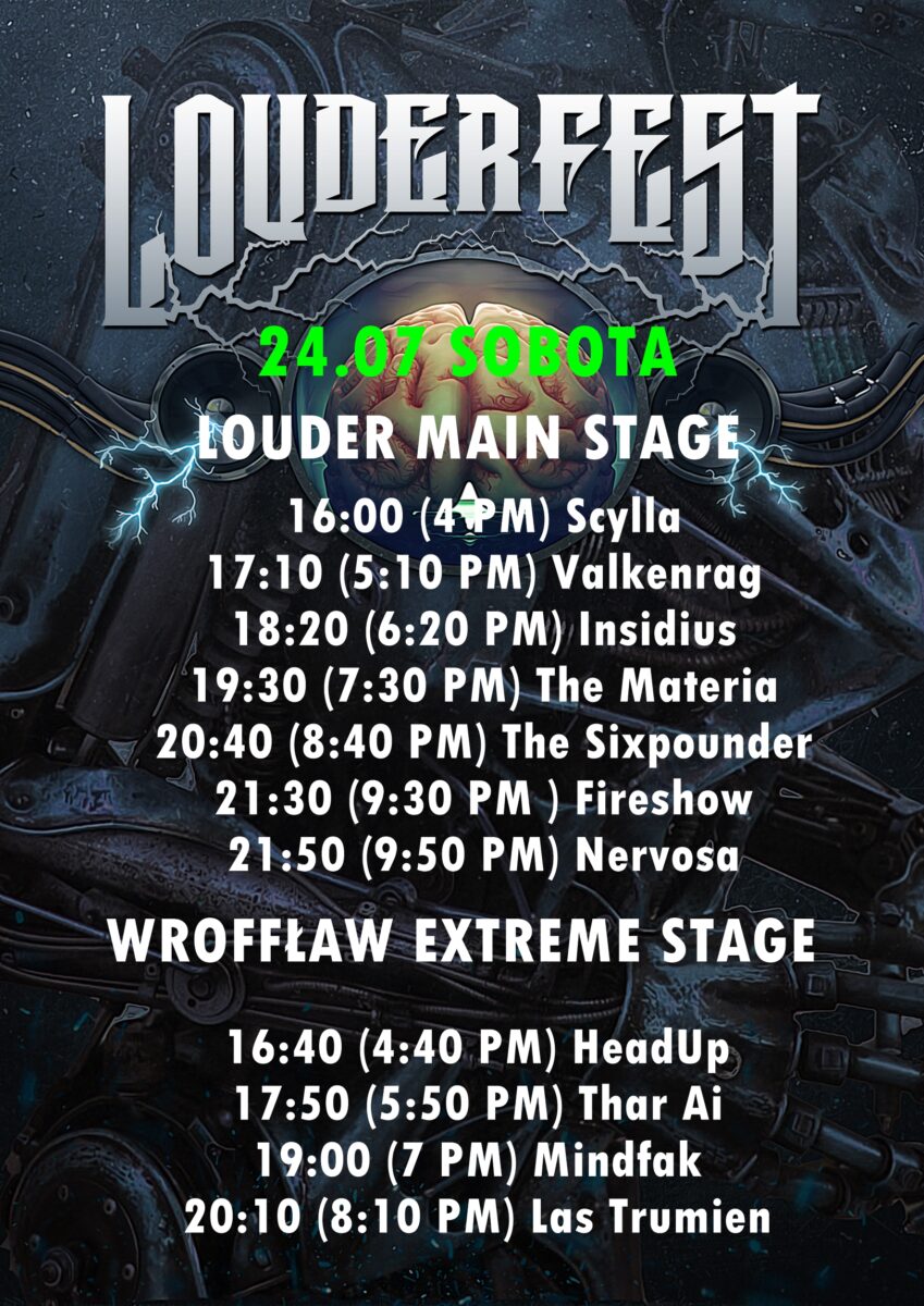LOUDER FEST 2021 WROCŁAW rozpiska godzinowa sobota