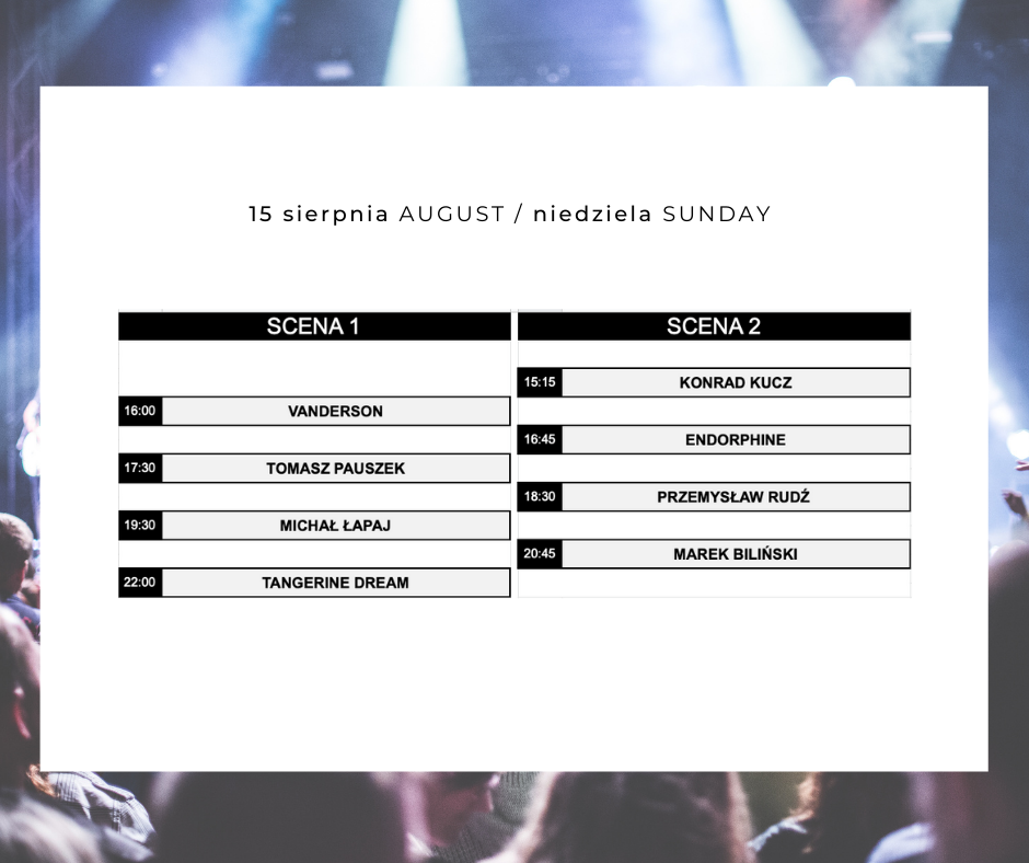 United Arts Festival 15.08.2021 rozpiska