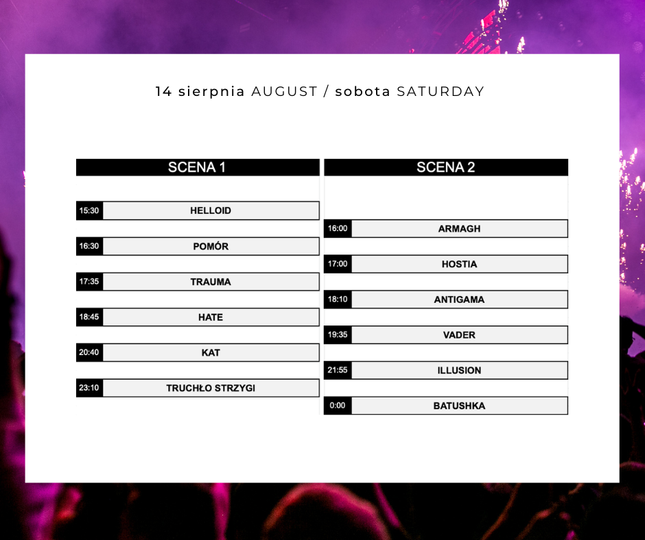 United Arts Festival 14.08.2021 rozpiska