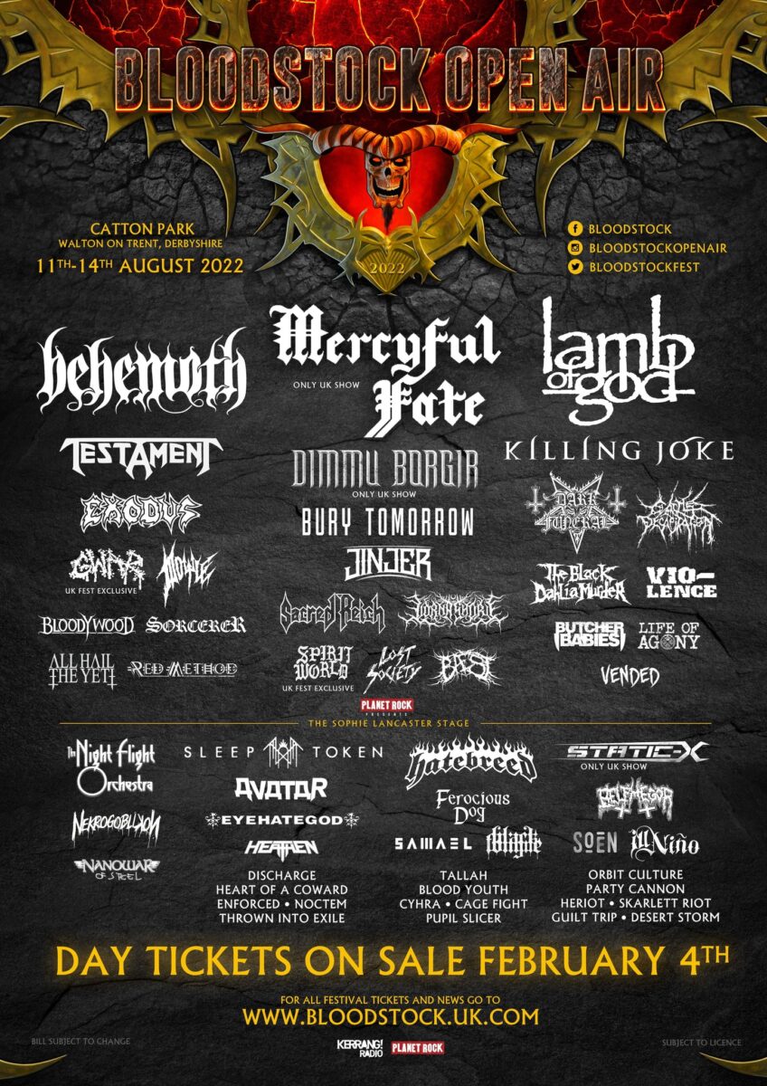 Bloodstock Open Air 2022 - Plakat