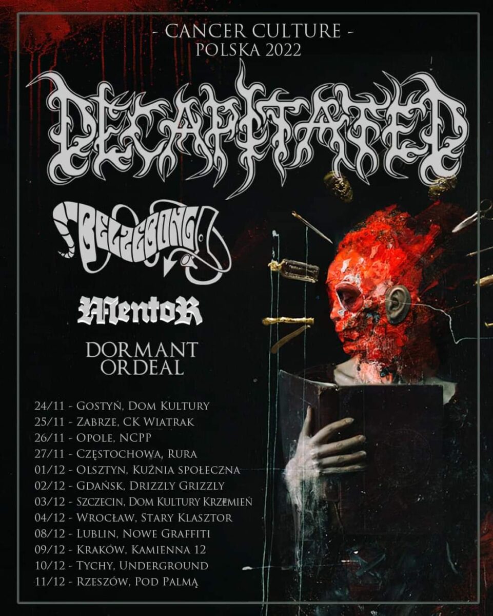 decapitated cancer culture polska 2022 trasa tour plakat poster
