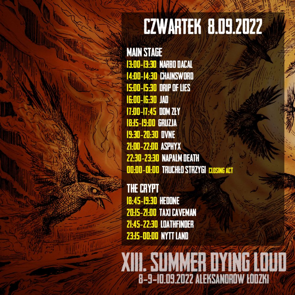 summer dying loud 2022 rozpiska harmonogram czwartek