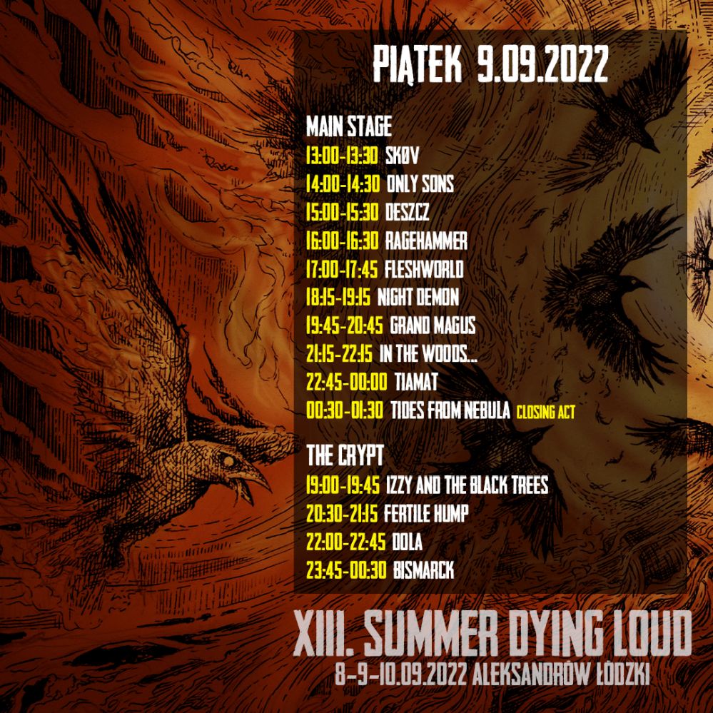 summer dying loud 2022 rozpiska harmonogram piątek