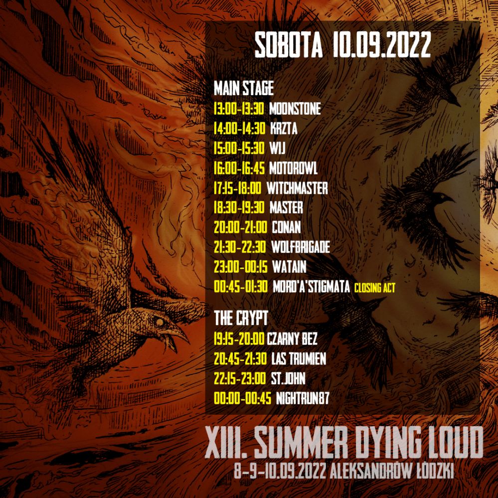 summer dying loud 2022 rozpiska harmonogram sobota