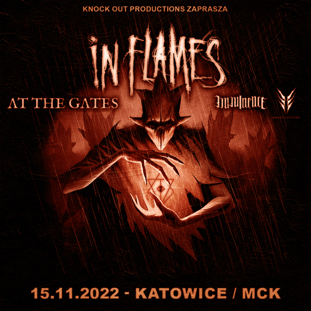 IN FLAMES / AT THE GATES koncert Katowice 2022 poster plakat kwadrat
