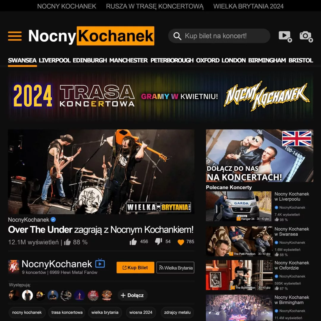 OVER THE UNDER nocny kochanek trasa UK tour 2024