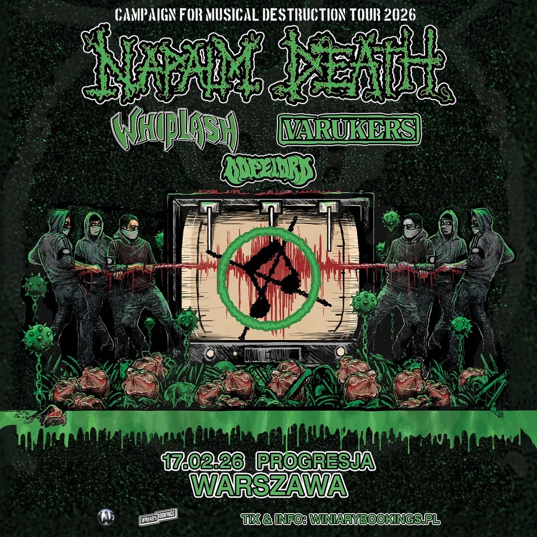 NAPALM DEATH KONCERT WARSZAWA POLSKA 2026 PLAKAT POSTER
