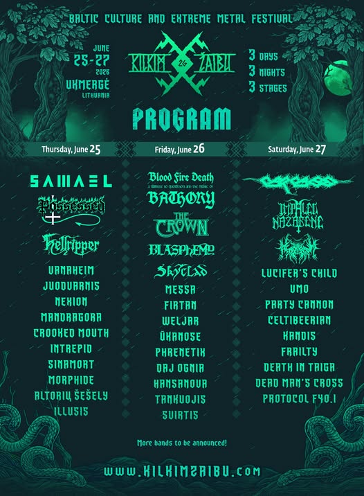 Kilkim Žaibu festival 2026 plakat poster rozpiska schedule