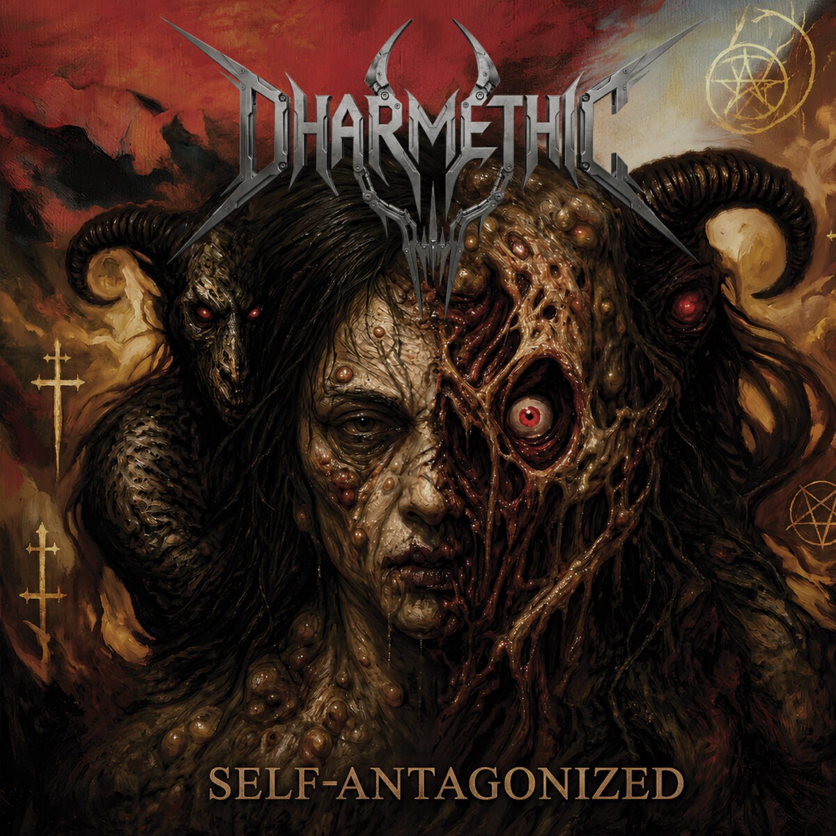 DHARMETHIC SELF-ANTAGONIZED 2026 ALBUM COVER ARTWORK